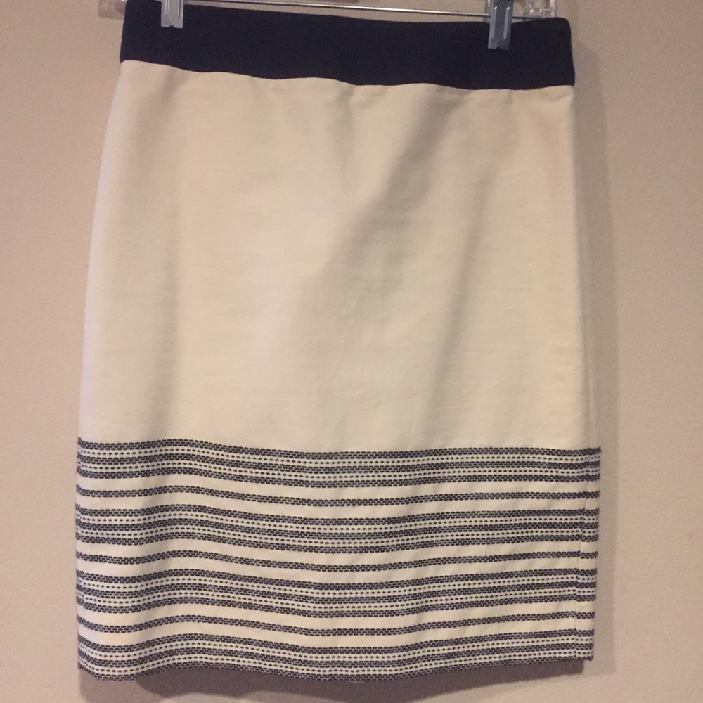 J Crew | black+cream Pencil Skirt
